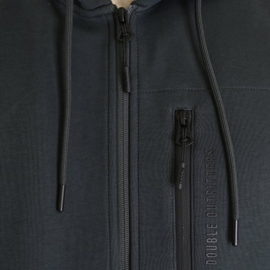 Double Outfitters MTOP-1160 Суитшърт с качулка и цип Тъмнозелено - Суичъри & cуичъри с качулка - мъжки суичъри големи размери