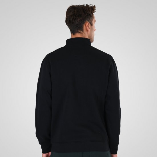 Double Outfitters MTOP-1163 Суитшърт с къс цип Черно - Суичъри & cуичъри с качулка - мъжки суичъри големи размери