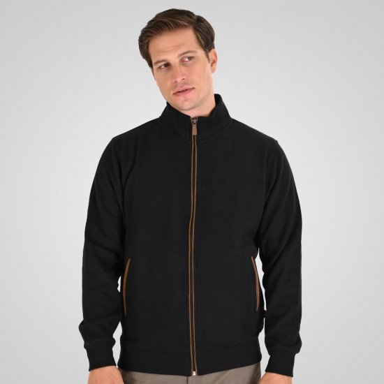 Double Outfitters SEL-1168 Суитшърт с цип Черно - Суичъри & cуичъри с качулка - мъжки суичъри големи размери