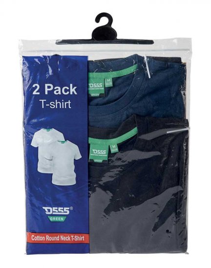 D555 Fenton 2-pack Black/Navy T-shirt - Тениски - мъжки тениски големи размери