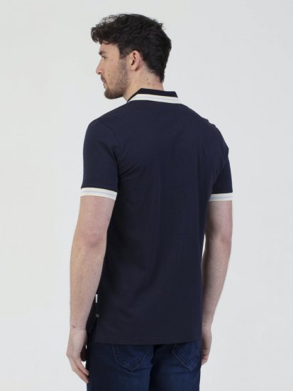 Mish Mash Belgrade Zip Through Polo Navy - Поло тениски - мъжки тениски с яка големи размери