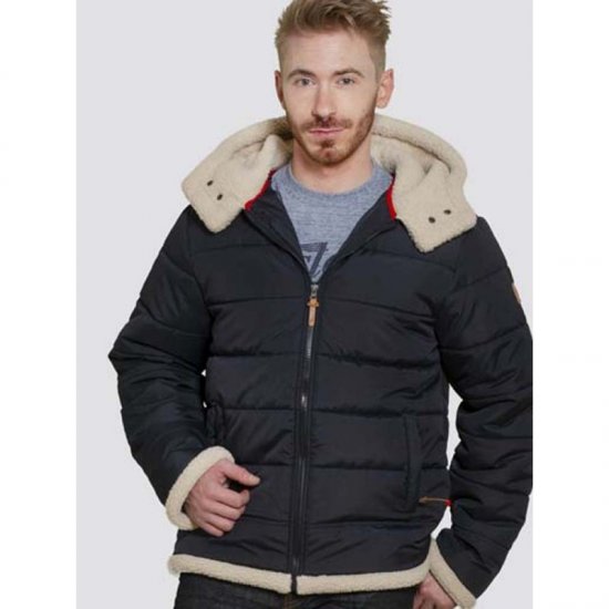 D555 Hudson Hooded Puffer Jacket Navy - Якета - мъжки якета големи размери
