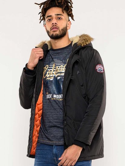 D555 Dundee Parka Jacket With Fur trimming and Teddy Fur Lined hood - Якета - мъжки якета големи размери