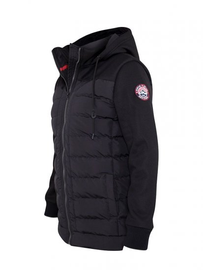 D555 Hampshire Hooded Quilted Jacket Black - Якета - мъжки якета големи размери