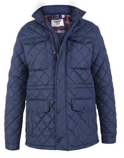 D555 Dalwood Quilted Jacket With Zip Away Hood - Якета - мъжки якета големи размери