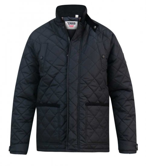 D555 Northcole Quilted Jacket Black - Якета - мъжки якета големи размери