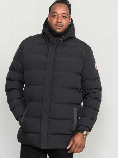 D555 Grove Quilted Parka Jacket Black - Якета - мъжки якета големи размери
