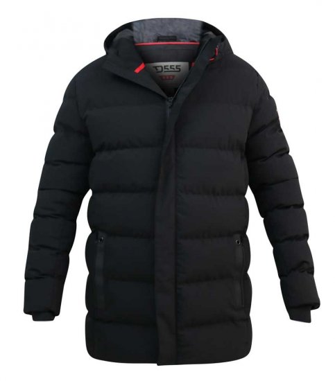 D555 Grove Quilted Parka Jacket Black - Якета - мъжки якета големи размери