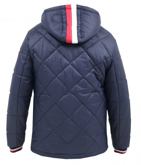 D555 Angus Diamond Quilted Puffer Jacket Navy - Якета - мъжки якета големи размери