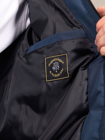 D555 Hank Ripstop Contrast Panelled Padded Hooded Jacket Нейви - Якета - мъжки якета големи размери