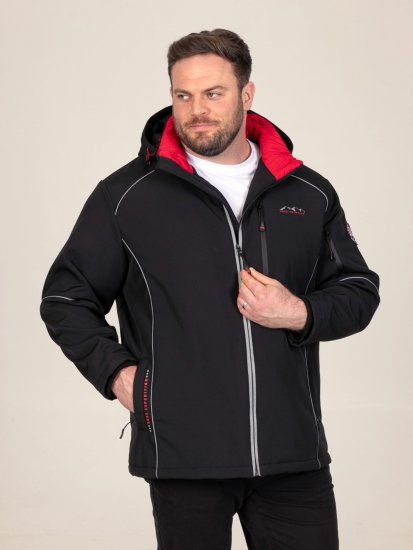 D555 Jamie Soft Shell Detachable Hood Padded Jacket Черно - Якета - мъжки якета големи размери