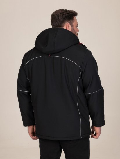 D555 Jamie Soft Shell Detachable Hood Padded Jacket Черно - Якета - мъжки якета големи размери