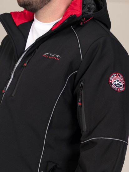 D555 Jamie Soft Shell Detachable Hood Padded Jacket Черно - Якета - мъжки якета големи размери