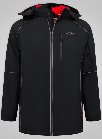 D555 Jamie Soft Shell Detachable Hood Padded Jacket Черно TALL - TALL Якета - TALL якета за високи мъже