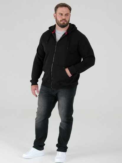 D555 Cantor Hoodie Black - Суичъри & cуичъри с качулка - мъжки суичъри големи размери