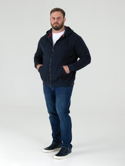 D555 Cantor Hoodie Navy - Суичъри & cуичъри с качулка - мъжки суичъри големи размери