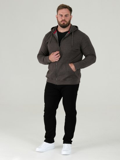 D555 Cantor Hoodie Grey - Суичъри & cуичъри с качулка - мъжки суичъри големи размери
