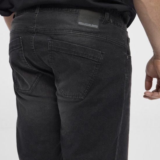 North Latitude 51336 denim къси панталони в черно - Шорти - мъжки къси панталони големи размери
