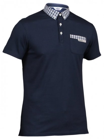 Mish Mash Scottie Navy - Поло тениски - мъжки тениски с яка големи размери