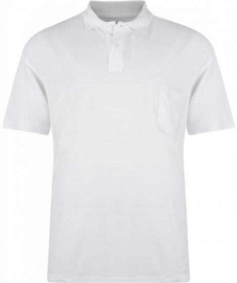 Kam Jeans Polo White - Поло тениски - мъжки тениски с яка големи размери