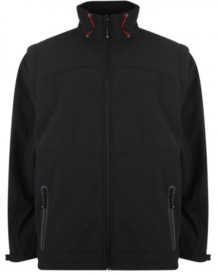 Kam Soft Shell Jacket Black - Якета - мъжки якета големи размери