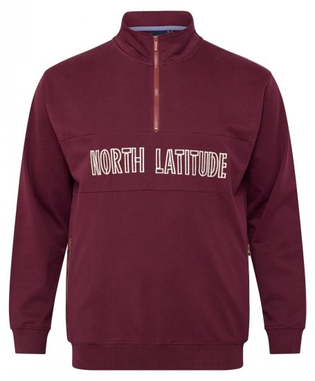 North Latitude Half Zip Суитшърт Бордо - Суичъри & cуичъри с качулка - мъжки суичъри големи размери