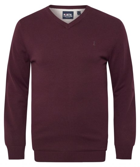 North Latitude 53133 V-Neck Knit Червено - Суичъри & cуичъри с качулка - мъжки суичъри големи размери