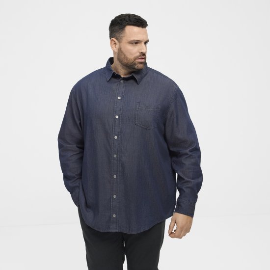 North Latitude 53139 denim риза в синьо - Ризи - мъжки ризи големи размери
