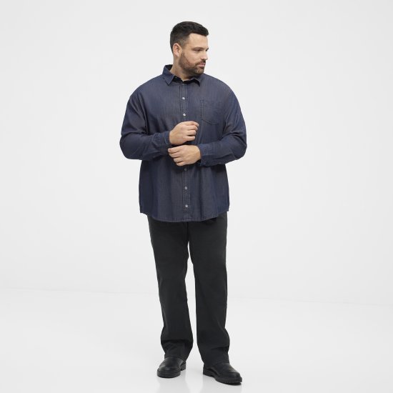 North Latitude 53139 denim риза в синьо - Ризи - мъжки ризи големи размери
