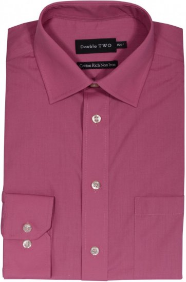 Double TWO Non-Iron Poplin Long Sleeve Dusky - Ризи - мъжки ризи големи размери