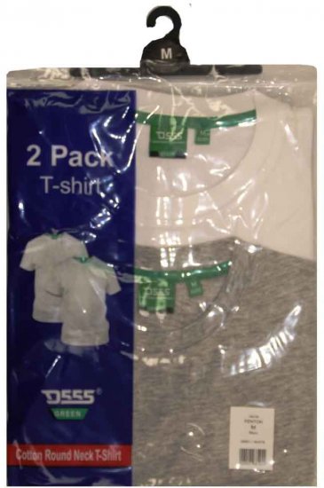 D555 Fenton 2-pack White/Grey T-shirt - Тениски - мъжки тениски големи размери