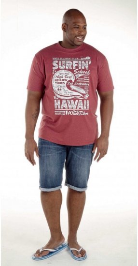 D555 Francis Burgundy T-shirt - Тениски - мъжки тениски големи размери