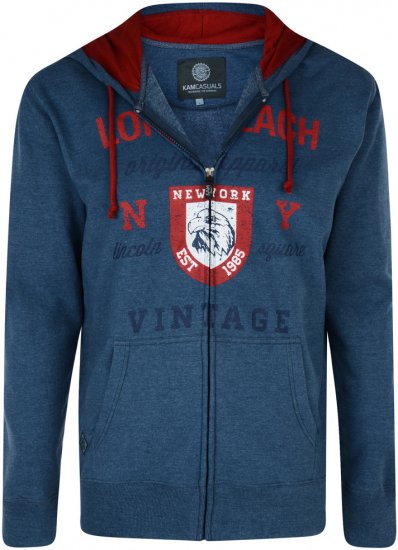 Kam Jeans Long Beach Hoody Denim - Суичъри & cуичъри с качулка - мъжки суичъри големи размери