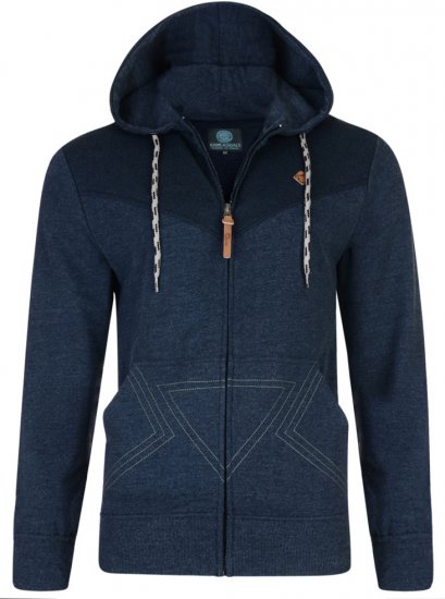 Kam Jeans Panel Print Hoody Navy - Суичъри & cуичъри с качулка - мъжки суичъри големи размери