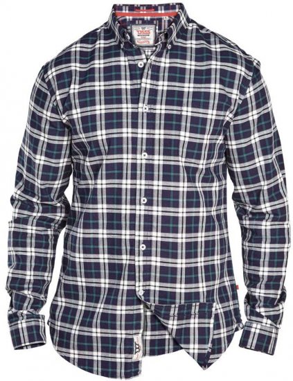 D555 Carter Check Shirt Navy-Green - Ризи - мъжки ризи големи размери