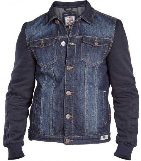 D555 CURTIS Denim Jacket With Detachable Hood - Якета - мъжки якета големи размери