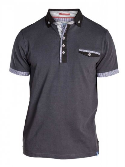 D555 Roland Short Sleeve Polo Shirt Black - Ризи - мъжки ризи големи размери