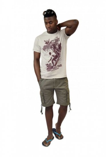 D555 CLAYTON Honolua Bay T-shirt White Marl - Тениски - мъжки тениски големи размери