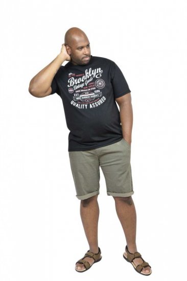 D555 NEAL Brooklyn Crew Neck T-Shirt Black - Тениски - мъжки тениски големи размери