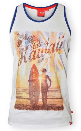 D555 CYRUS-Hawaii Fit Vest White - Тениски - мъжки тениски големи размери