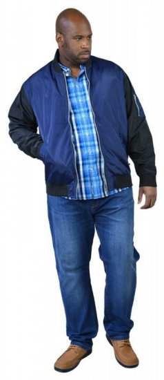 D555 LOUIS Lined Bomber Jacket Navy/Black - Якета - мъжки якета големи размери