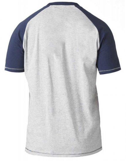 D555 HIRALDO T-Shirt Grey/Navy - Тениски - мъжки тениски големи размери