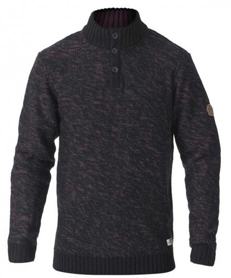 D555 MARSDEN Neck Sweater Black/Red - Суичъри & cуичъри с качулка - мъжки суичъри големи размери