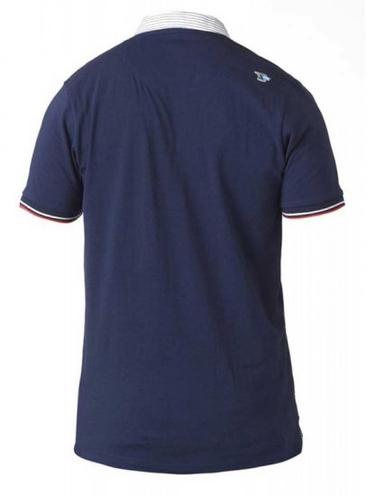 D555 GARFIELD Short Sleeve Stretch Polo Shirt Navy - Поло тениски - мъжки тениски с яка големи размери