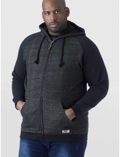 D555 Cristiano Hoodie Grey/Black - Суичъри & cуичъри с качулка - мъжки суичъри големи размери