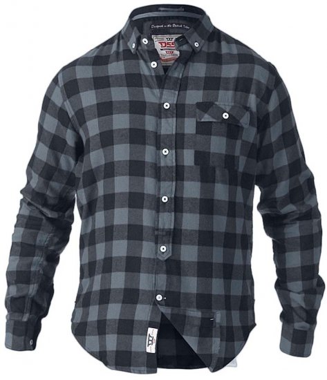 D555 Lawton LS Flannel Shirt Grey - Ризи - мъжки ризи големи размери