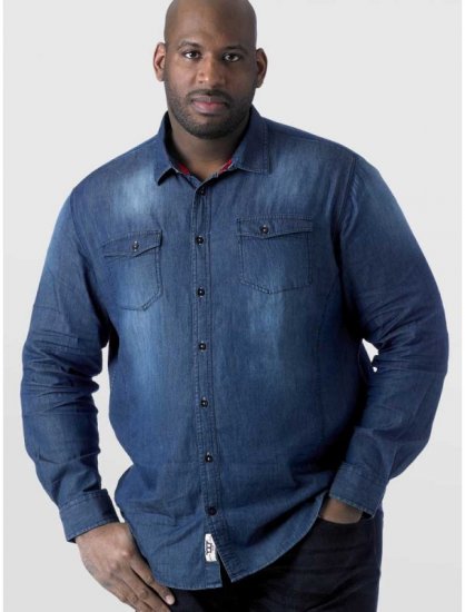 D555 Tobias LS Vintage Denim Shirt - Ризи - мъжки ризи големи размери