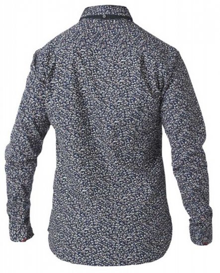 D555 Radcliff LS Printed Shirt Navy - Ризи - мъжки ризи големи размери