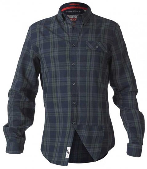 D555 Angelo LS Shirt Navy - Ризи - мъжки ризи големи размери