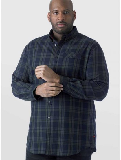D555 Angelo LS Shirt Navy - Ризи - мъжки ризи големи размери